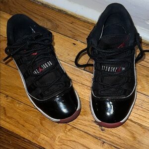 Jordan 11 Black and Red kids Shoes